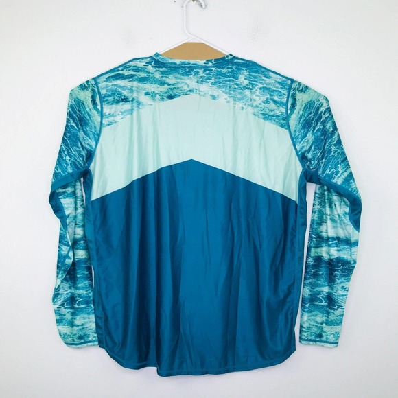 Stunshow Men's 3XL Fishing Shirt Blue Green Seawater Long Sleeve NWT BS21 - Picture 4 of 5